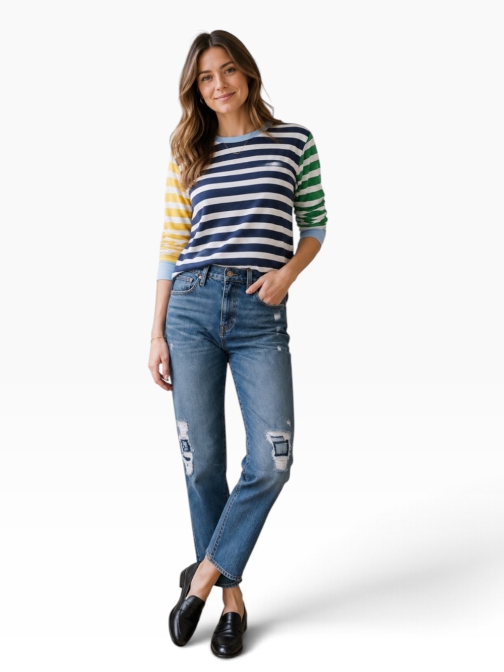 J. CREW Reimagined Slouchy Boyfriend Distressed Jeans Size 26 NEW